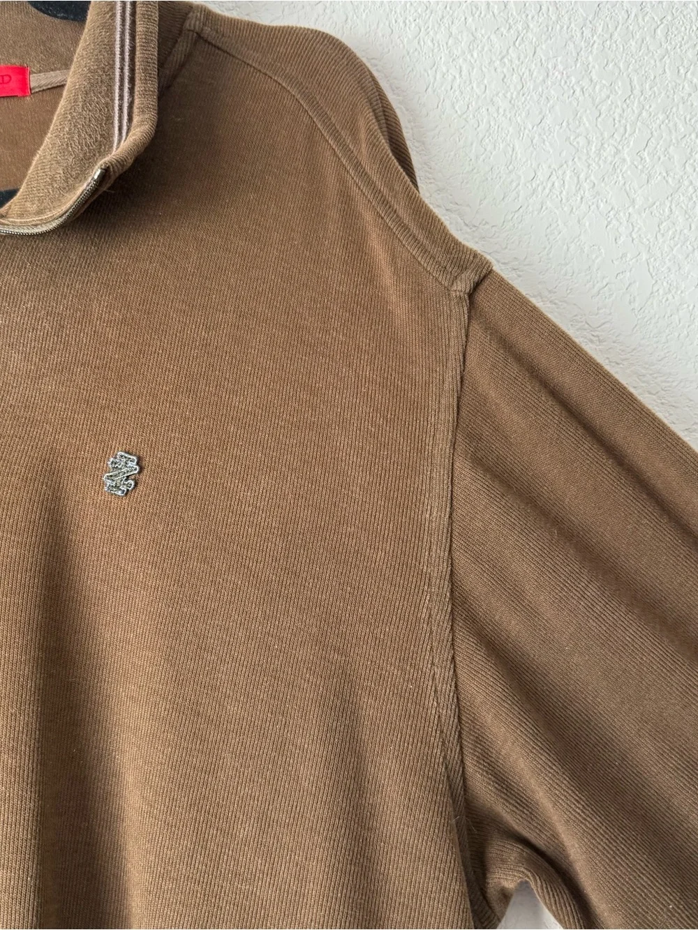 Izod Brown Quarter-Zip Pullover Sweater